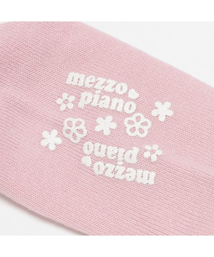 メゾピアノ(mezzo piano)のフリル　ロゴ刺しゅうソックス3