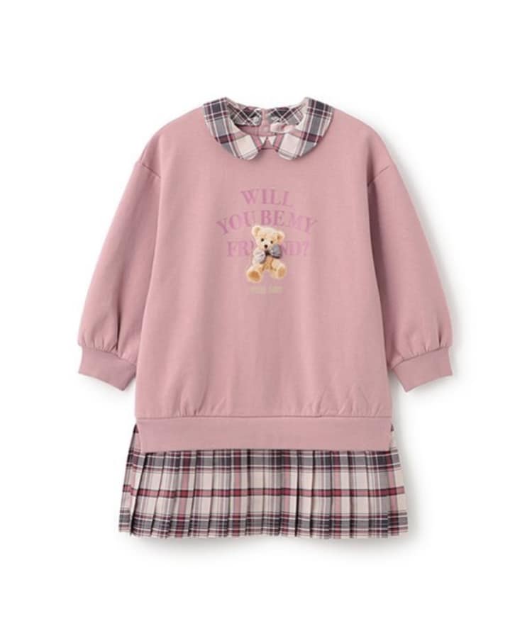 ☆裾プリーツ 衿つきドッキングカットワンピース(ミドル ☆裾プリーツ 衿つきドッキングカットワンピース(ミドル