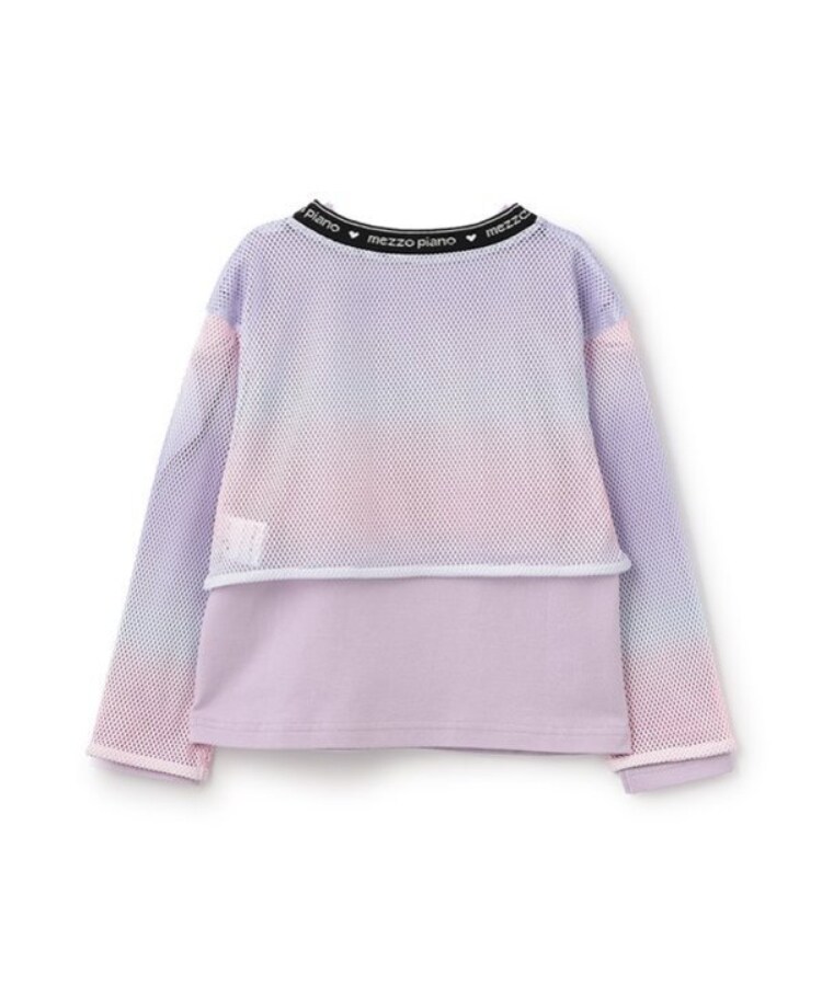 メゾピアノ(mezzo piano)のグラデーションメッシュ＆肩開き長袖Tシャツセット1