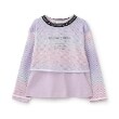 メゾピアノ(mezzo piano)のグラデーションメッシュ＆肩開き長袖Tシャツセット パープル(083)