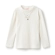 メゾピアノ(mezzo piano)のネックレス＆刺しゅう　テレコ　長袖Tシャツ オフホワイト(003)