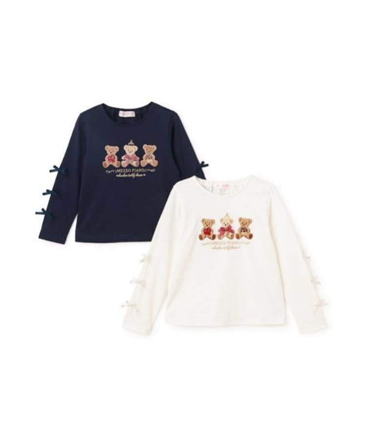 メゾピアノ(mezzo piano)のくま　リボン長袖Tシャツ9