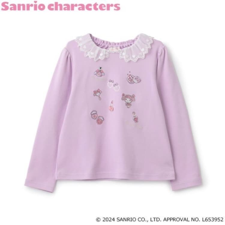 メゾピアノ(mezzo piano)の【おめかしマイメロディ】衿レース　長袖Tシャツ Ｔシャツ