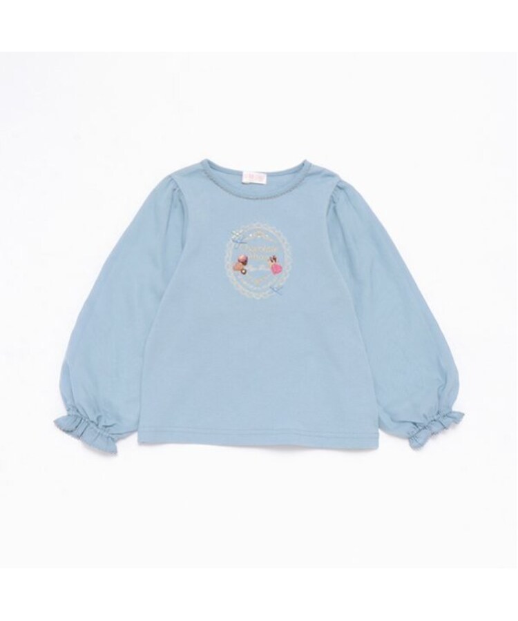 メゾピアノ(mezzo piano)のシアー袖　フレーム長袖Tシャツ1