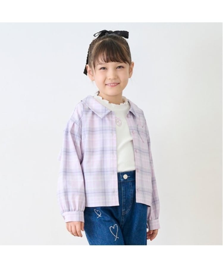 メゾピアノ(mezzo piano)のフリルシャツ　＆プチハイ半袖Tシャツ　セット ピンク(071)