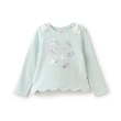 メゾピアノ(mezzo piano)のショッピングモチーフ刺しゅう　裾スカラップトレーナー ミントグリーン(021)