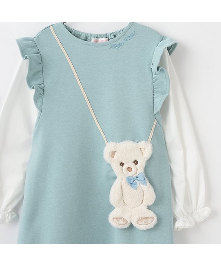☆クマポシェット風 袖切替カットワンピース(ミドルワンピース ☆クマポシェット風 袖切替カットワンピース(ミドルワンピース
