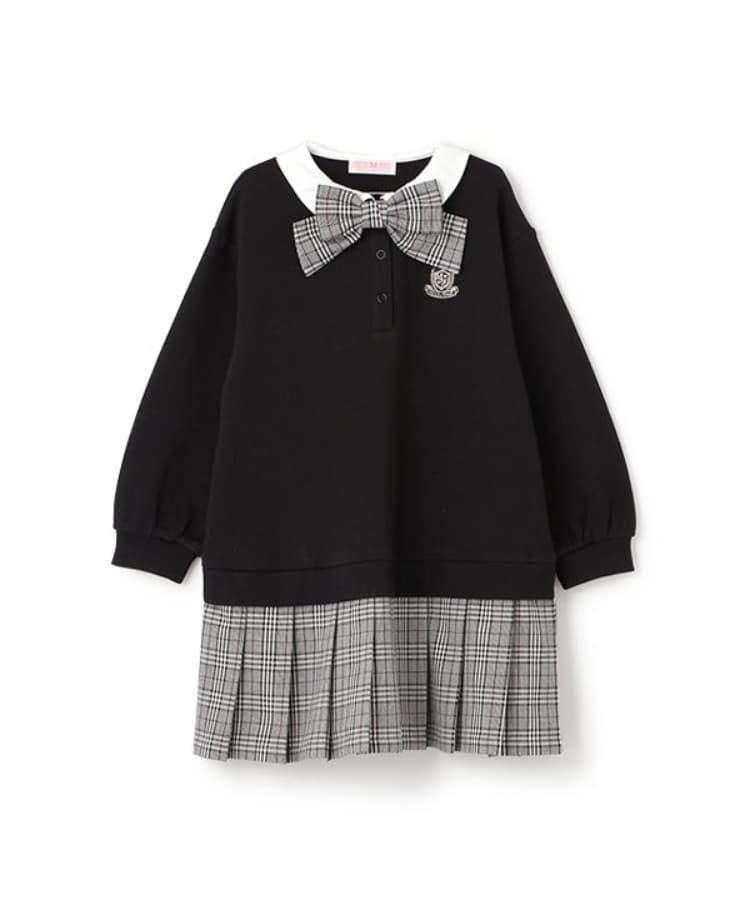 チェックプリーツ ドッキングワンピース(ミドルワンピース チェックプリーツ ドッキングワンピース(ミドルワンピース