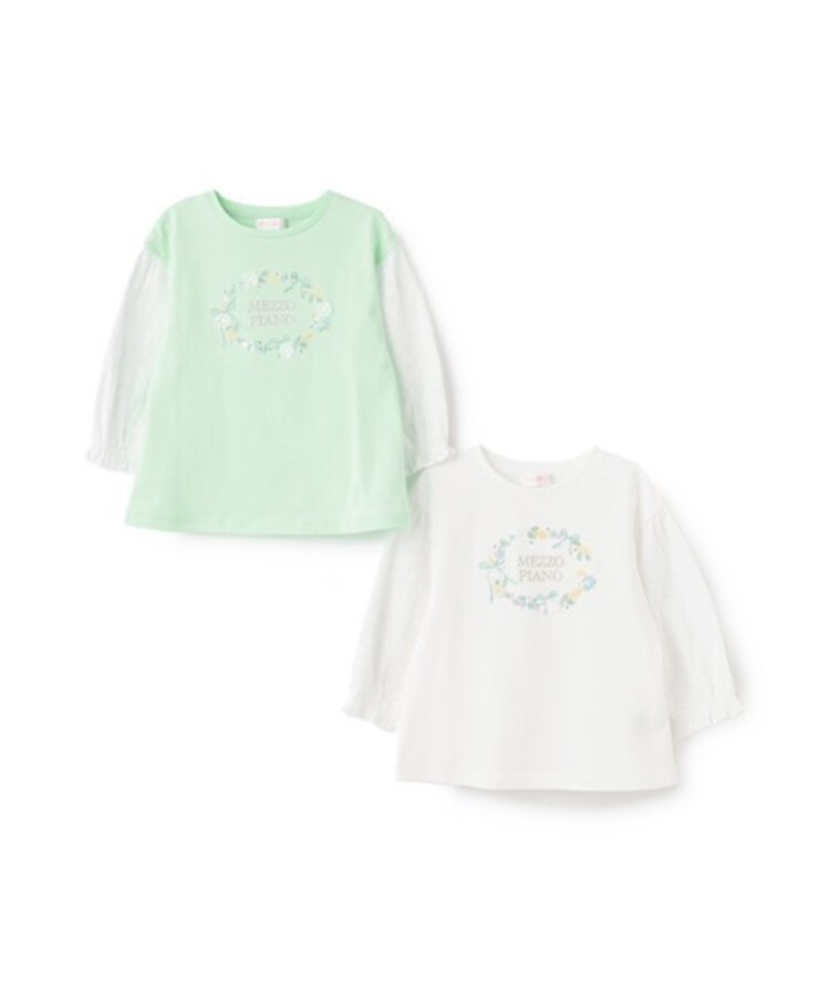 メゾピアノ(mezzo piano)のフラワーリース　7分袖Tシャツ7