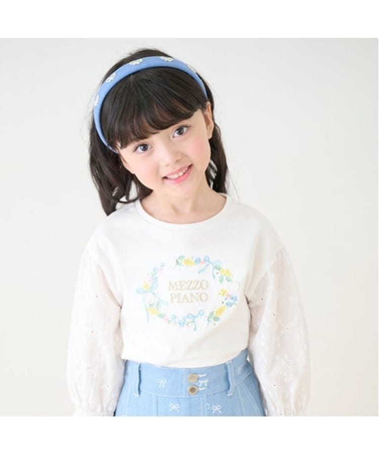 メゾピアノ(mezzo piano)のフラワーリース　7分袖Tシャツ10