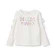 メゾピアノ(mezzo piano)の【人気商品再入荷】【直営店で取り扱い無し】花ロゴ　長袖Ｔシャツ オフホワイト(003)