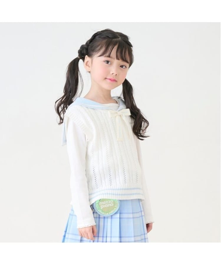 メゾピアノ(mezzo piano)のセーラーニットベスト＆長袖Tシャツセット14