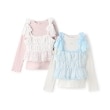 メゾピアノ(mezzo piano)の肩リボンキャミチュニック＆長袖Tシャツセット3