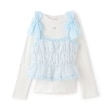 メゾピアノ(mezzo piano)の肩リボンキャミチュニック＆長袖Tシャツセット4