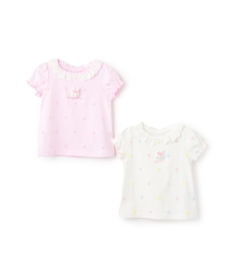 メゾピアノ(mezzo piano)のウサギマスコットつき　お花柄　半袖Tシャツ8