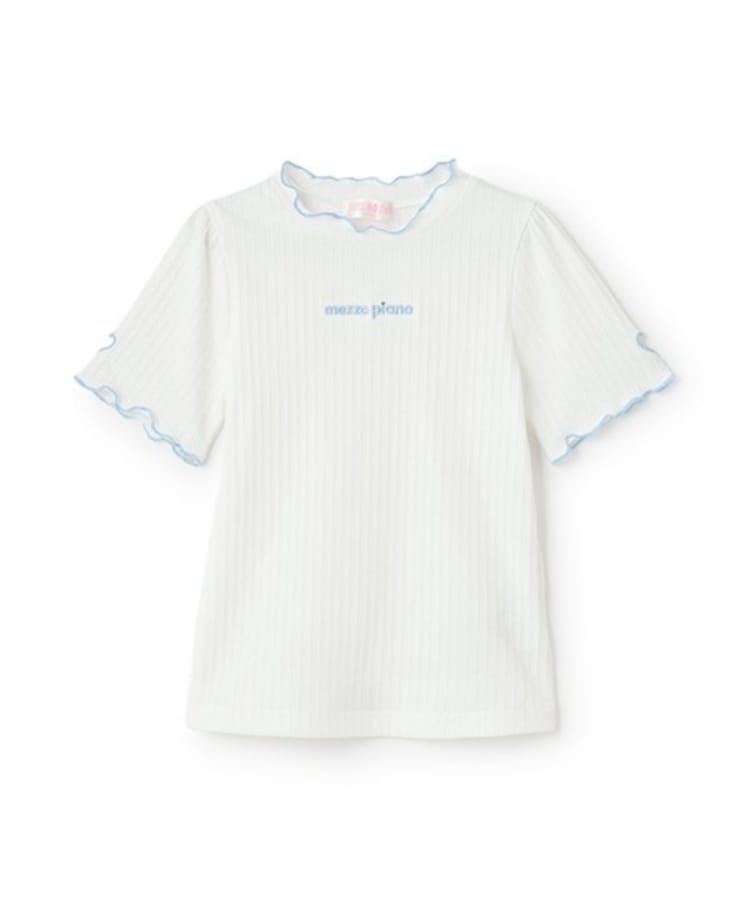 メゾピアノ(mezzo piano)のハートくり抜き　プチハイ　半袖Tシャツ オフホワイト(003)