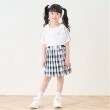メゾピアノ(mezzo piano)のサイドハートベルト　チェックプリーツスカパン サックスブルー(090)
