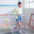 メゾピアノ(mezzo piano)のハート柄デニム　ショートパンツ サックスブルー(090)