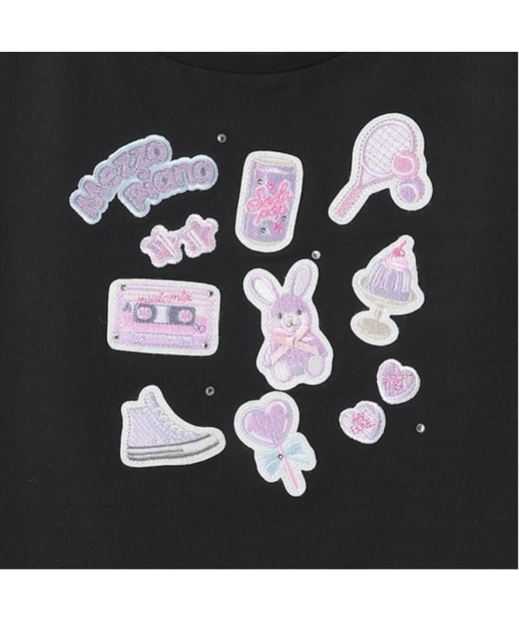 メゾピアノ(mezzo piano)のステッカーアップリケ　半袖Tシャツ5