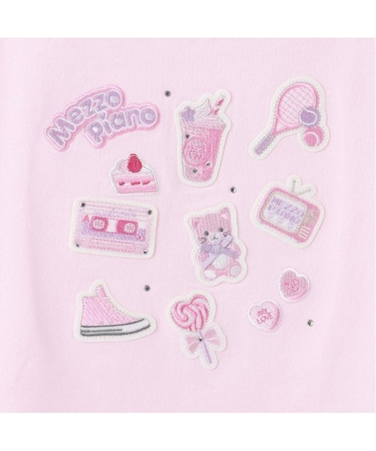 メゾピアノ(mezzo piano)のステッカーアップリケ　半袖Tシャツ6