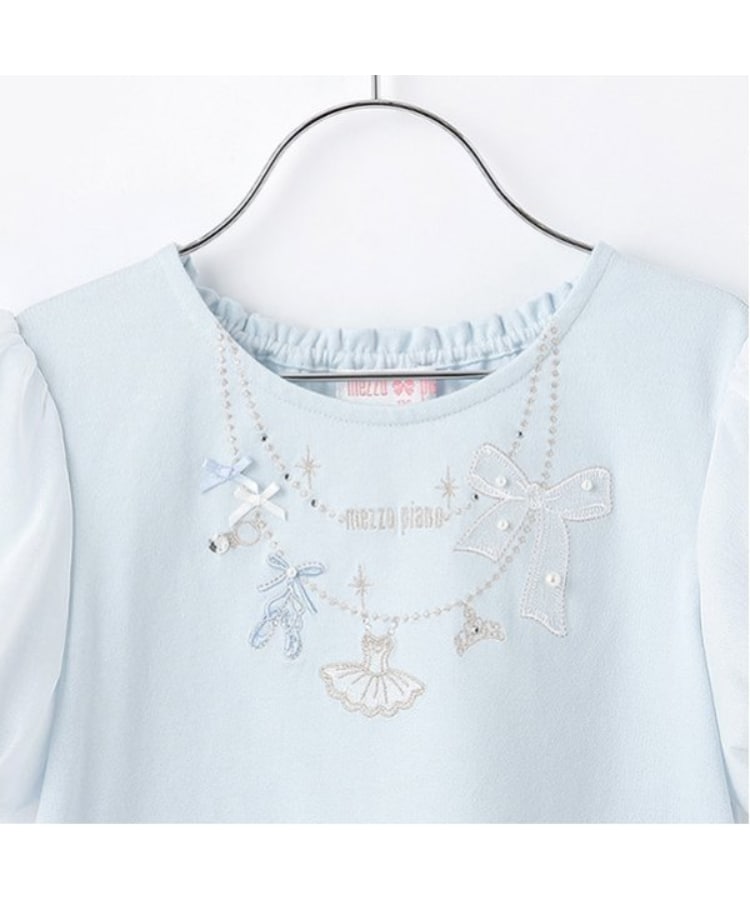 メゾピアノ(mezzo piano)のバレエネックレス刺しゅう　Tシャツ2