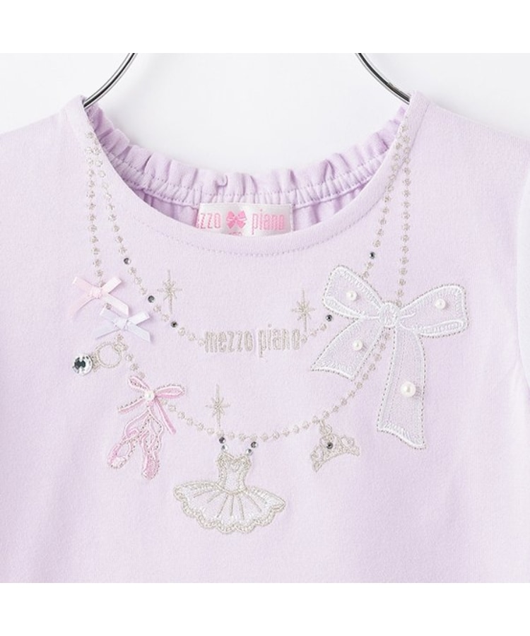 メゾピアノ(mezzo piano)のバレエネックレス刺しゅう　Tシャツ2