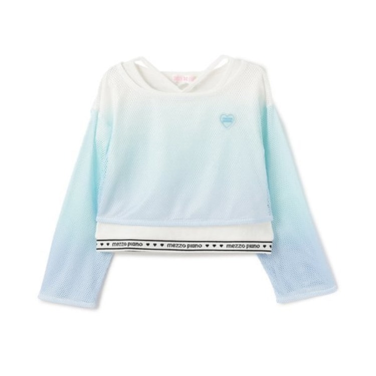 メゾピアノ(mezzo piano)のグラデーションメッシュレイヤード半袖Tシャツセット Ｔシャツ