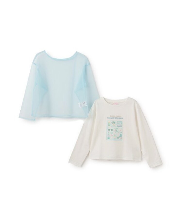 メゾピアノ(mezzo piano)のチュールレイヤード　長袖Tシャツ2
