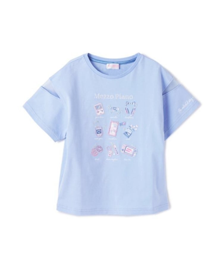 メゾピアノ(mezzo piano)のゲームアイコン　半袖Tシャツ ブルー(091)