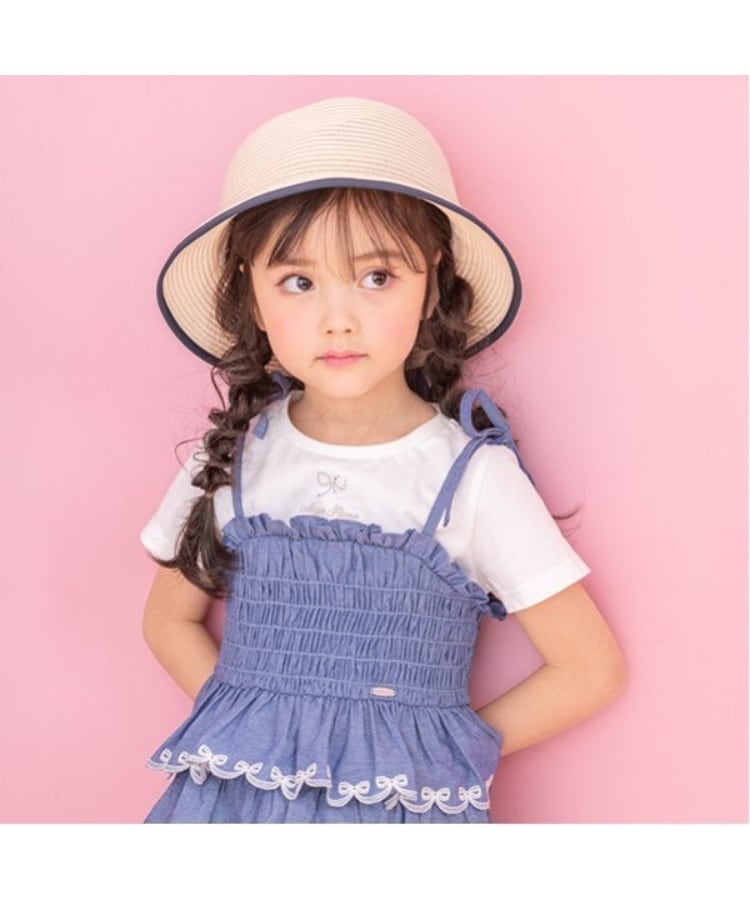 メゾピアノ(mezzo piano)のカットワークキャミチュニック＆Tシャツセット ブルー(091)