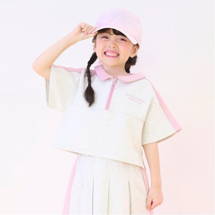 メゾピアノ(mezzo piano)の接触冷感　ハーフZIP　ルーズトップス Ｔシャツ