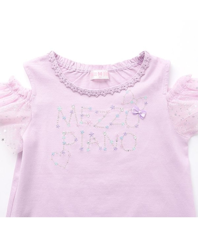メゾピアノ(mezzo piano)の【人気商品再入荷】【直営店で取り扱い無し】星座ロゴ刺しゅうオフショルダー半袖Ｔシャツ2