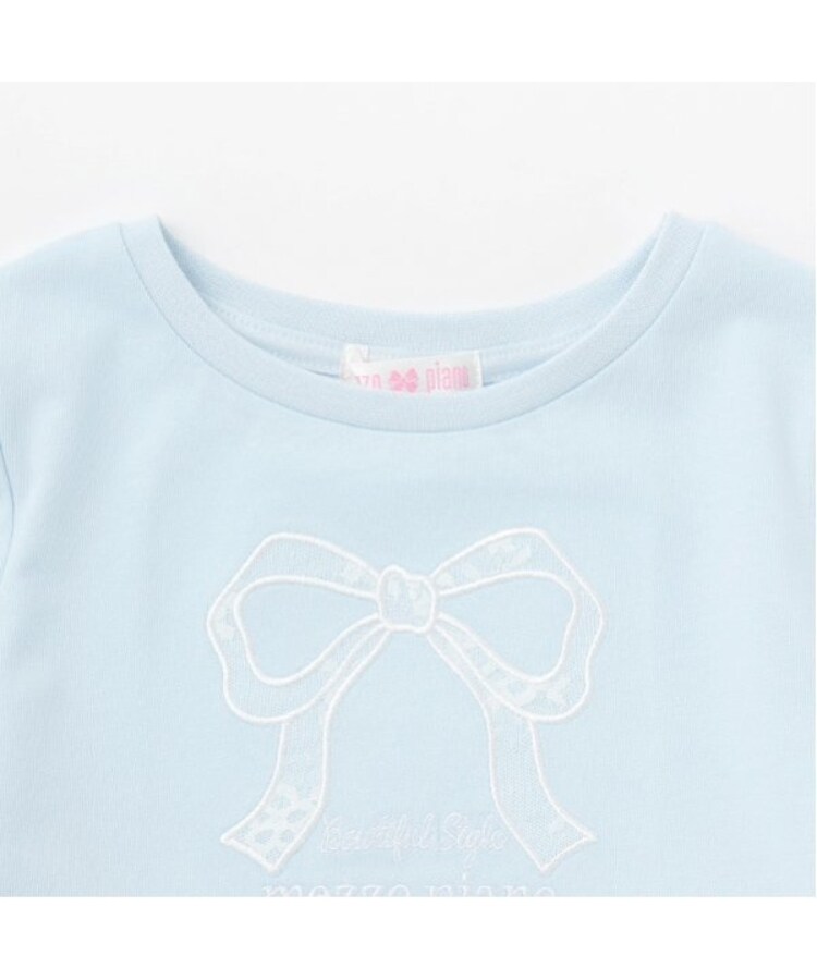 メゾピアノ(mezzo piano)のリボンアップリケ　半袖Tシャツ2