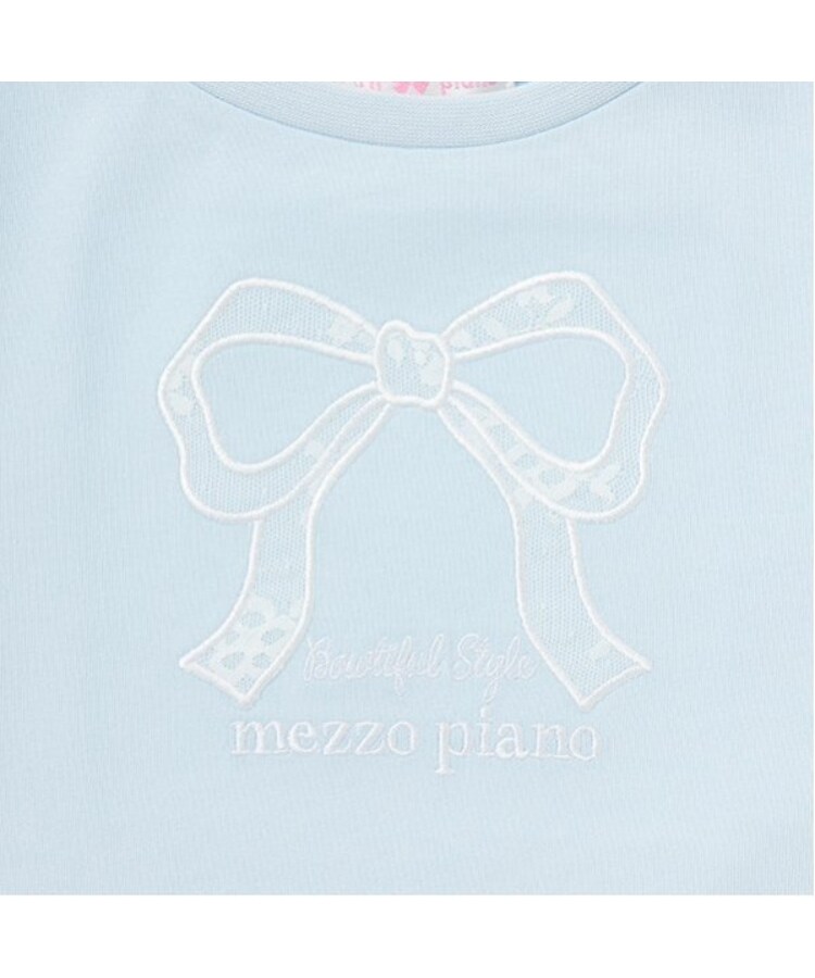 メゾピアノ(mezzo piano)のリボンアップリケ　半袖Tシャツ3