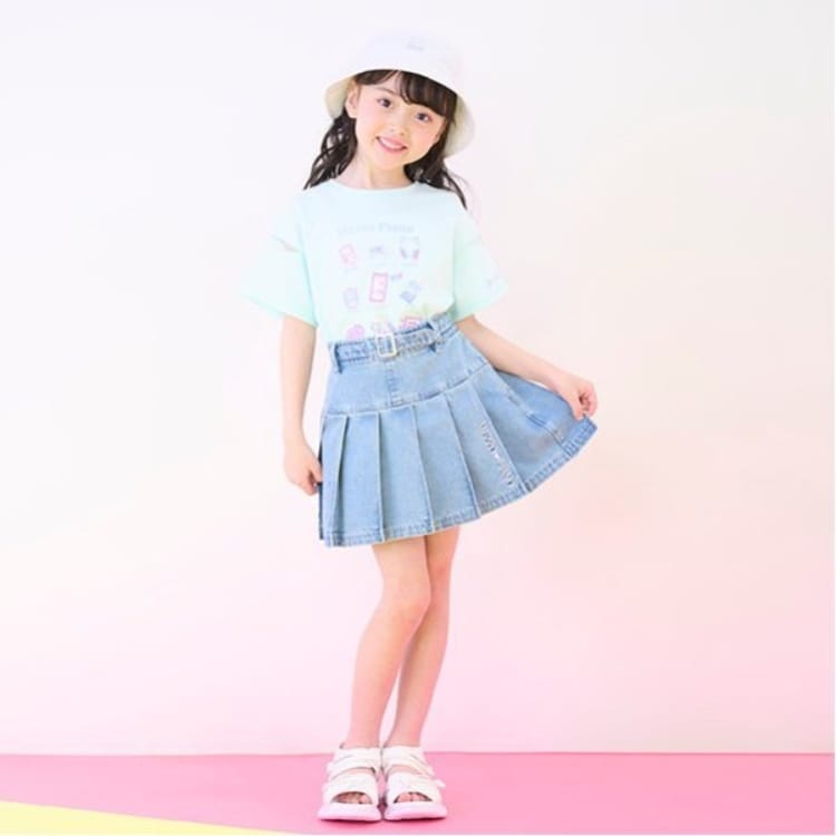 メゾピアノ(mezzo piano)のベルトつきプリーツスカート　インナーパンツセット その他