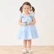 メゾピアノ(mezzo piano)の水彩花柄ワンピース＆ブルマセット サックスブルー(090)