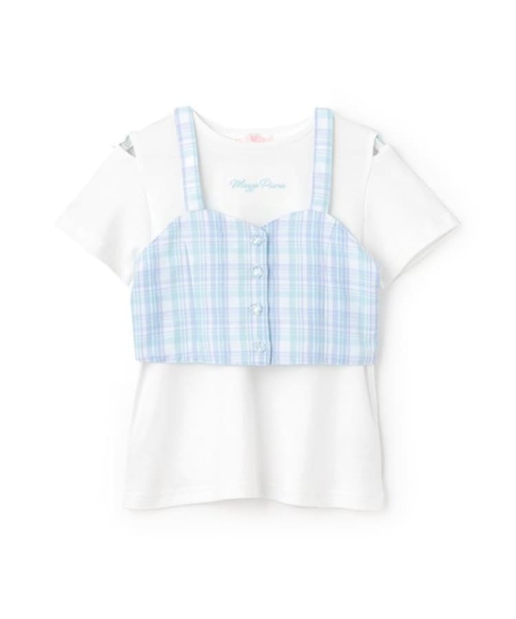 メゾピアノ(mezzo piano)のチェックビスチェ＆半袖Tシャツセット13