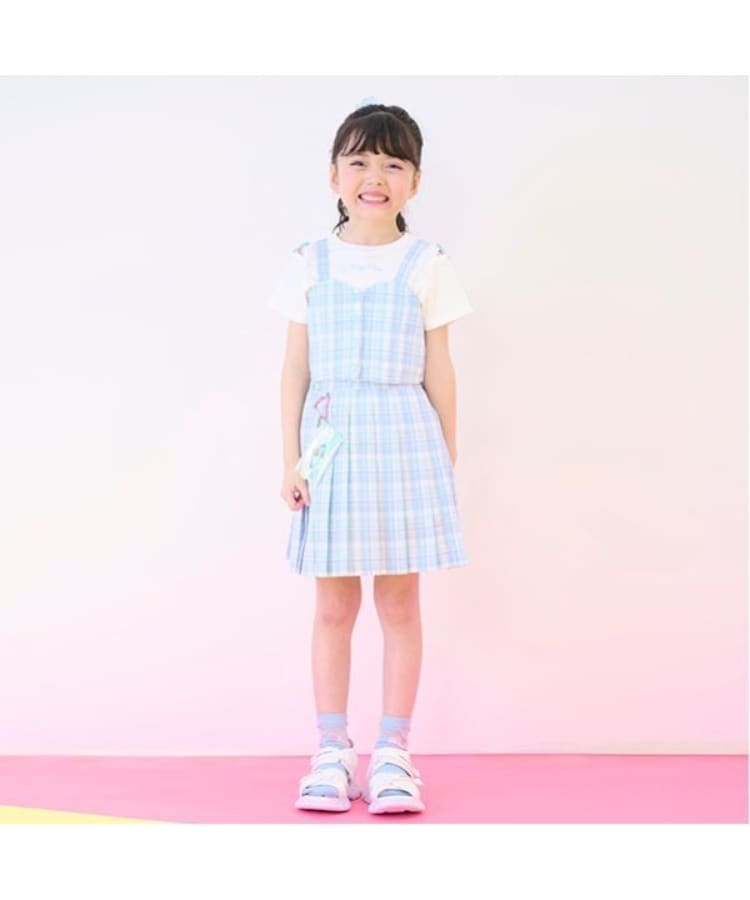 メゾピアノ(mezzo piano)のチェックビスチェ＆半袖Tシャツセット19