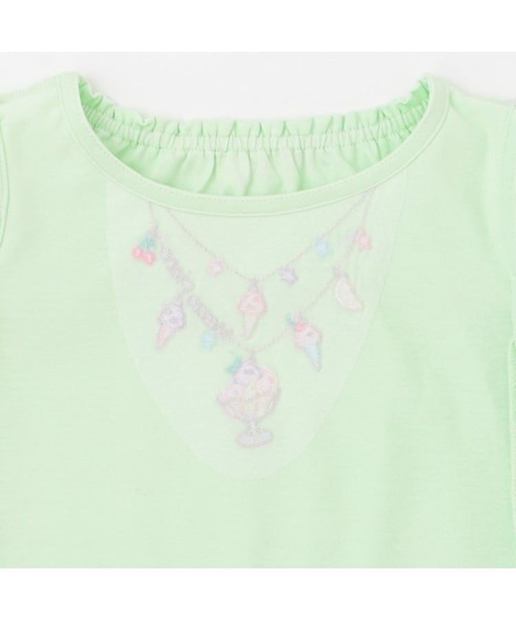メゾピアノ(mezzo piano)のネックレス刺しゅう　肩開き2way半袖Tシャツ4