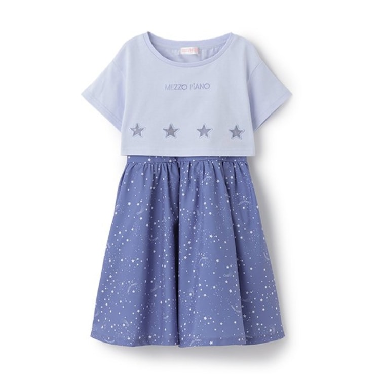 メゾピアノ(mezzo piano)の星柄・ギンガム　キャミワンピース＆Tシャツセット その他