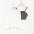 メゾピアノジュニア(mezzo piano junior)のパフスリーブ長袖Tシャツ＆リボンビスチェセット2