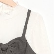 メゾピアノジュニア(mezzo piano junior)のパフスリーブ長袖Tシャツ＆リボンビスチェセット4