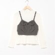 メゾピアノジュニア(mezzo piano junior)のパフスリーブ長袖Tシャツ＆リボンビスチェセット14