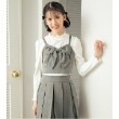 メゾピアノジュニア(mezzo piano junior)のパフスリーブ長袖Tシャツ＆リボンビスチェセット16