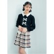 メゾピアノジュニア(mezzo piano junior)のハートミニバッグ付き別注チェックプリーツスカート ベージュ(052)