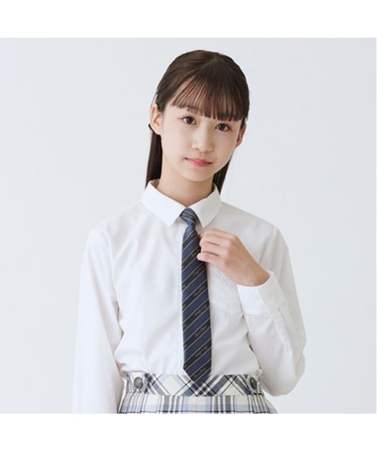 メゾピアノジュニア(mezzo piano junior)のレジメンタル柄ネクタイ ネイビー(094)
