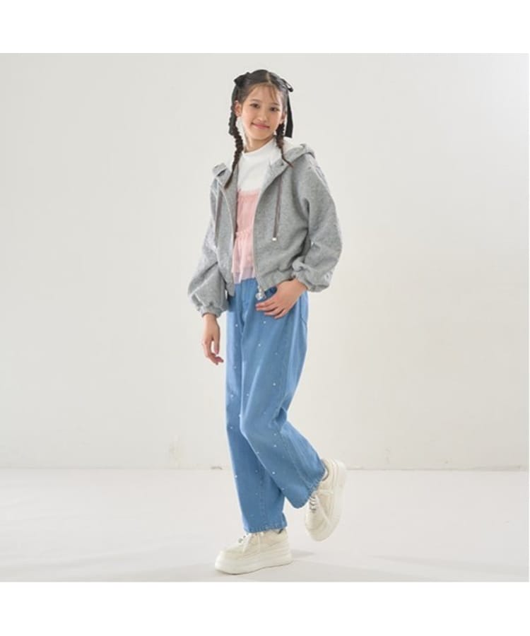 メゾピアノジュニア(mezzo piano junior)のアソートデザイン美脚ルーズストレートデニムパンツ18
