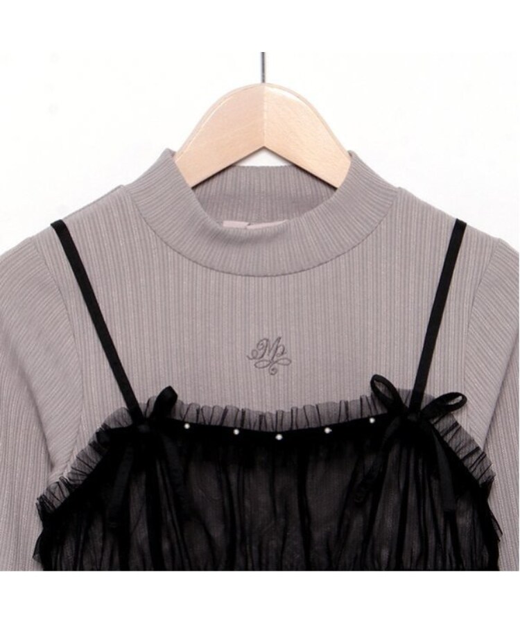 メゾピアノジュニア(mezzo piano junior)のチュールビスチェ＆テレコ長袖Tシャツセット3