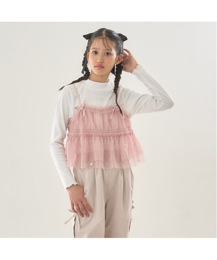メゾピアノジュニア(mezzo piano junior)のチュールビスチェ＆テレコ長袖Tシャツセット18