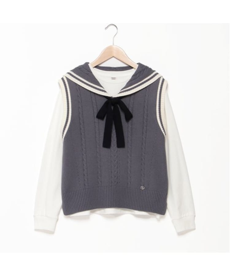 メゾピアノジュニア(mezzo piano junior)のセーラーニットベスト&Tシャツセット14